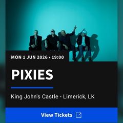 2 x Pixies Tickets, Limerick Mon 1 June