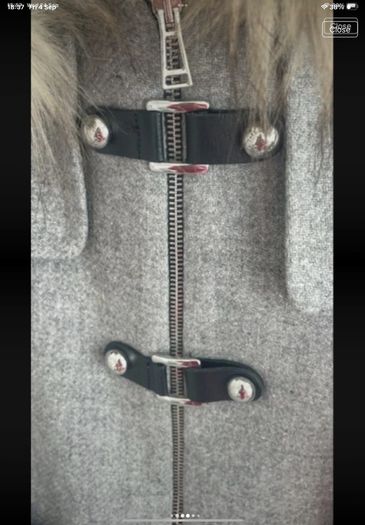 jacket Zara grey wool hooded jacket with fur medium
