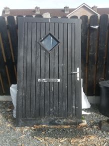 Solid oak door.
