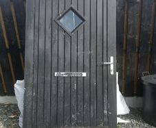 Solid oak door.