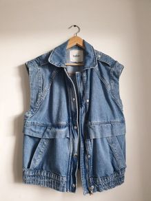 Ba&sh Denim Sleeveless Jacket Size 1