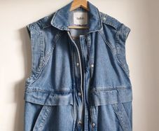 Ba&sh Denim Sleeveless Jacket Size 1