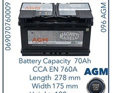 Car Battery 096agm Start/ Stop
