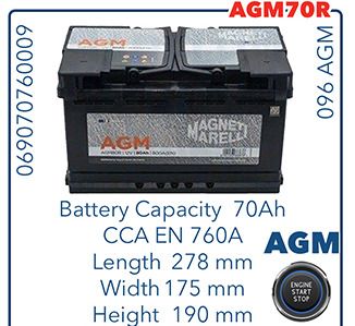 Car Battery 096agm Start/ Stop