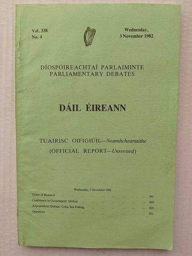 Dail Eireann Parliamentary Debates