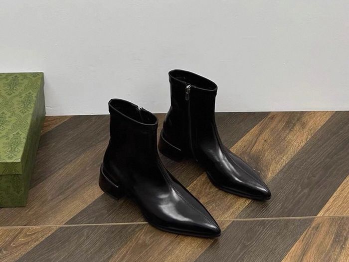 faux leather black boots