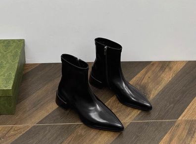 faux leather black boots