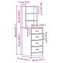 Highboard Smoked oak 40 x 41 x 135 cm Image 7