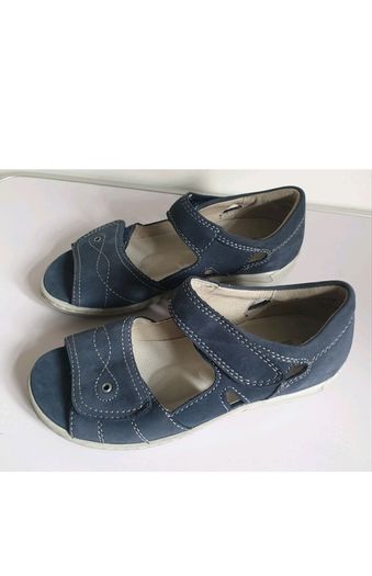 Waldlaufer Hilena Blue Nubuck Leather Wide Fit H Sandals UK 2.5 EU 35.5 BNIB  CAN POST