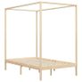 Canopy Bed Frame Solid Pine Wood 120x200 cm Image 3