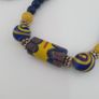 Antique Mosiac Style Gabri Glass Beads Pendant With African Blue Glass Beads Necklace Image 2