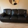 Black Leather 3-Seater & 2-Seater Sofa Set Image 2