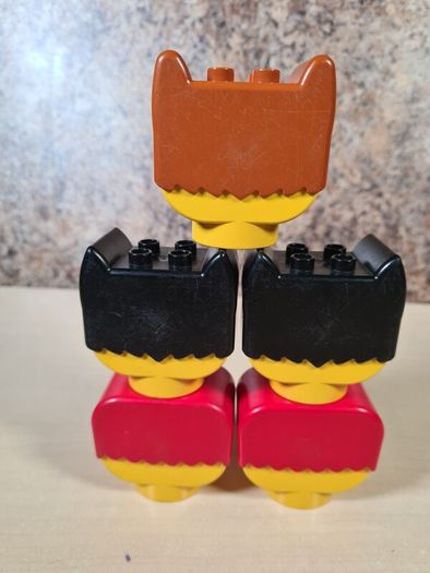 Vintage Lego duplo large heads faces cat dog woman x 5