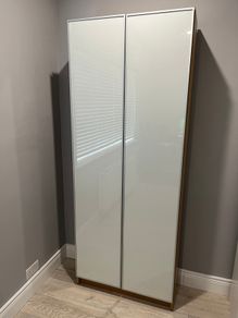 Ikea billy bookcase with glass doors & glass shelves