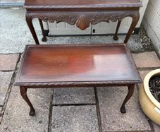 Two coffee tables, bedroom locker, half moon hall table