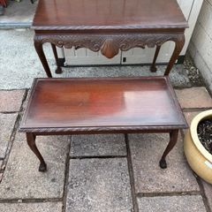 Two coffee tables, bedroom locker, half moon hall table