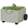 Outdoor Umbrella Stand Plant Pot White/Grey/Green Image 3