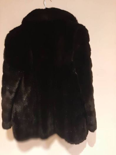 vintage 70's dark brown fax fur jacket