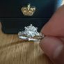 Platinum Moissanite Diamond Honeycomb design ring Image 8