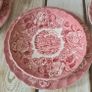 Tea Set Pink White Cups Saucers Plates Wood Ware Image 3