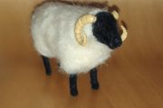 Vintage Handcrafted Blackheaded Wool Ram /Sheep Figurine