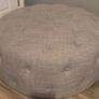 Large mixed linen grey pouffe Image 3