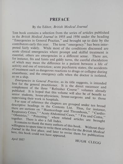 Emergencies in General Practice: Specially Commissioned Articles from the British Medical Journal Edited by Hugh Clegg (HQ557)