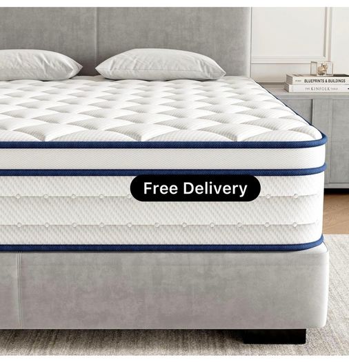 King Mattress, Memory Foam 7-Zone Pocket Spring hybrid Mattress 150x200x25cm, Medium Firm Feel for Pressure & Back Pain Relief, Motion Isolation, Mattress In a Box