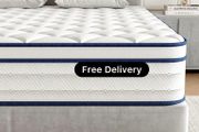 King Mattress, Memory Foam 7-Zone Pocket Spring hybrid Mattress 150x200x25cm, Medium Firm Feel for Pressure &amp; Back Pain Relief, Motion Isolation, Mattress In a Box