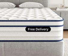King Mattress, Memory Foam 7-Zone Pocket Spring hybrid Mattress 150x200x25cm, Medium Firm Feel for Pressure & Back Pain Relief, Motion Isolation, Mattress In a Box