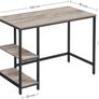 _Desk, Computer Desk, PC Table, Office Desk, with 2 Shelves on Right or Left Side for Office, Living Room, Steel Frame, Industrial Design, Greige-Black Image 2
