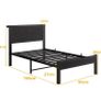 Single Bed Frame with Wooden Storage Shelf Headboard Image 2