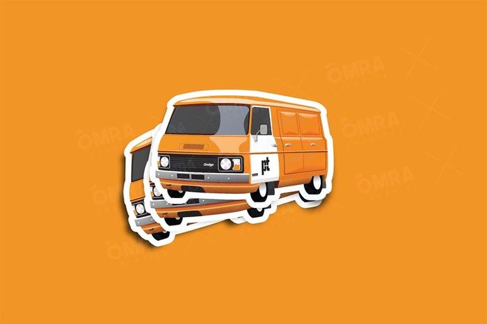 P&T Posts and Telegraph Dodge Van Glossy Stickers