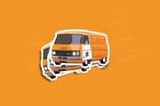 P&amp;T Posts and Telegraph Dodge Van Glossy Stickers