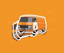 P&T Posts and Telegraph Dodge Van Glossy Stickers