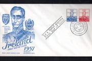 1957 Ireland Centenary of the Death of Admiral William Brown (Founder of Argentine Navy) Commemorative Stamps Illustrated First Day Cover (FDC) with Baile Atha Cliath (Dublin) cancel