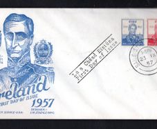 1957 Ireland Centenary of the Death of Admiral William Brown (Founder of Argentine Navy) Commemorative Stamps Illustrated First Day Cover (FDC) with Baile Atha Cliath (Dublin) cancel