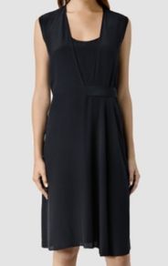BNWT All Saints Black Silk Dress