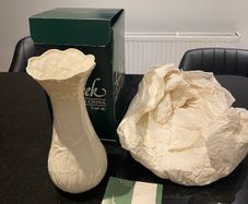 Belleek Tall Daisy Vase 1932 in original box