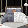 MULTIPLE SIZES AVAILABLE Double Duvet Set - Premium Microfibre Reversible Duvet Cover Sets - Bedding Double Bed Set - Double Bedding Polyester Quilt Set (Grey/White/Orange, Double Image 5