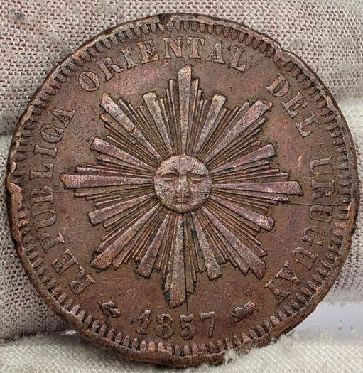Uruguay 1857 D 40 Centesimos Coin