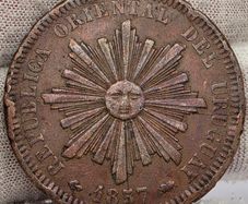 Uruguay 1857 D 40 Centesimos Coin