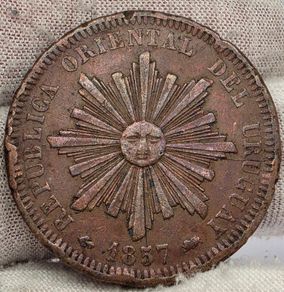 Uruguay 1857 D 40 Centesimos Coin