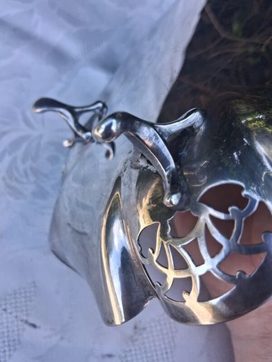 Viner's Quatrefoil Art Deco Footed Sterling Silver Dish(338 grams)