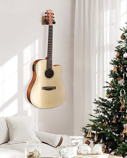 Guitar Wall Mount Hanger Black Walnut Wall Hook for String Instruments, Guitars, Bass, Folk Ukulele, Violin, Mandolin Banjo, Guitar Wall Holder (FREE SHIPPING)