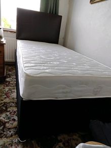 Single bed with matress and headboard