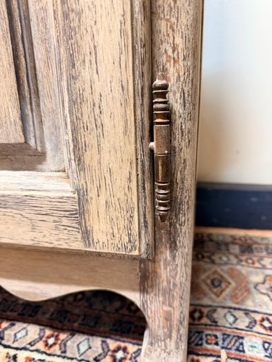 1900s French Bleached & Whitewashed Oak Bedside Table