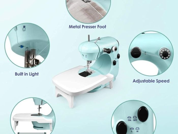 Sewing Machine for Beginners with Extension Table, Portable Handheld Mini Sewing Machine with Sewing Machine Accessories, Easy Home Stitch Automatic Sewing Machine for Travel, Beginners, DIY (FREE POSTAGE)