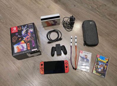 Nintendo Switch OLED Pokemon Scarlet Violet Edition Bundle. Boxed. 2 Games