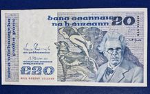 Ireland 1988 W.B. Yeats 20 pound banknote